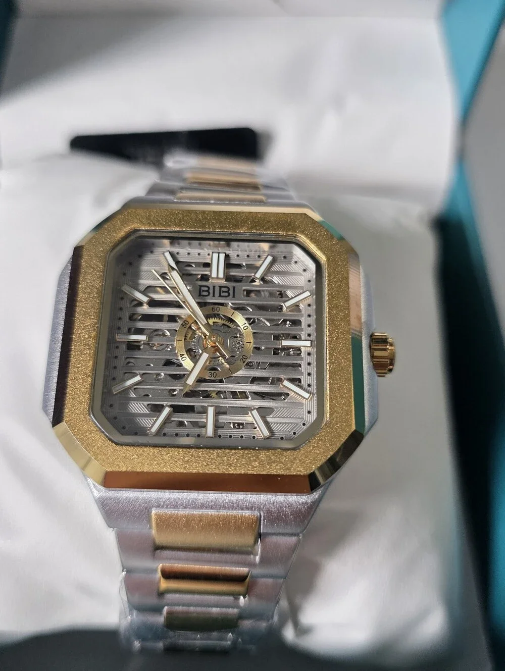 343. BiBi Two-Tone Gold and Silver Skeleton Watch